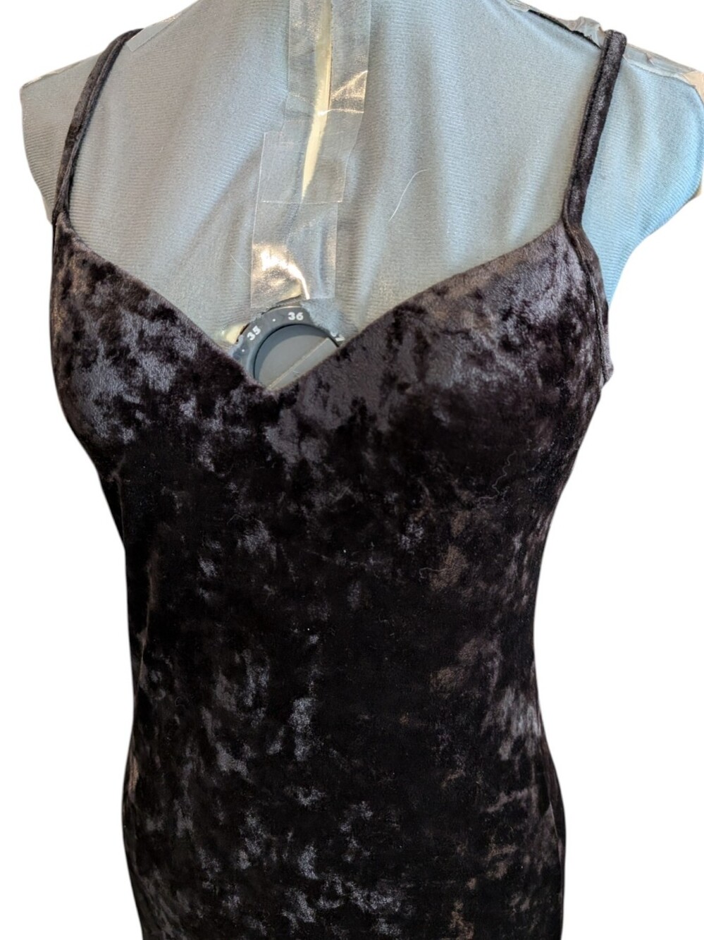 Vintage Y2K Coed Women's Brown Crushed Velvet Bodycon Dress Size Medium